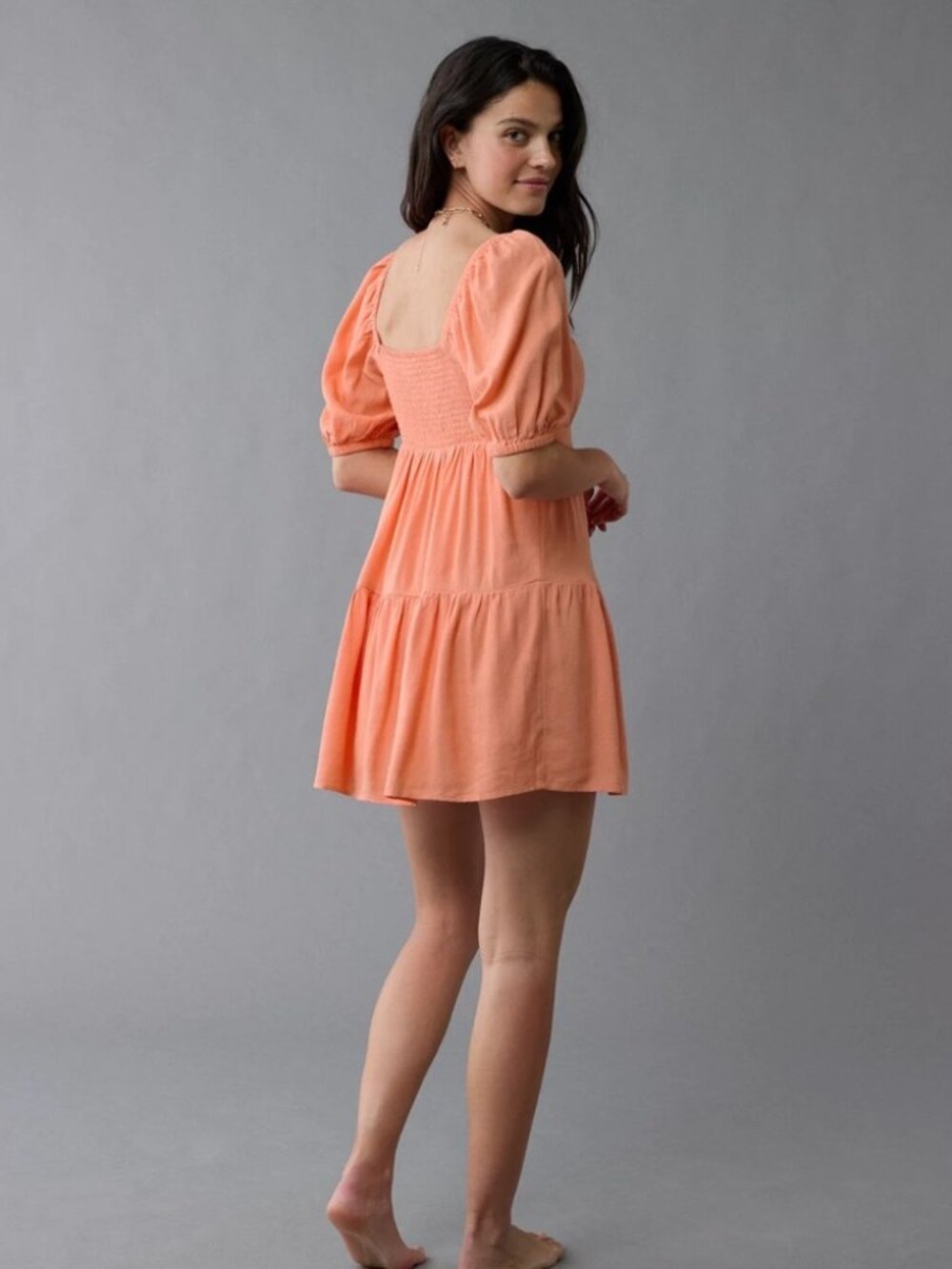 AE Puff Sleeve Babydoll Dress - Picture 2 of 4